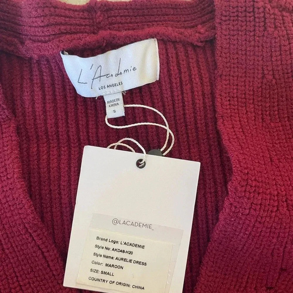 Lacademie Aurelie Maroon sweater dress - Picture 6 of 10